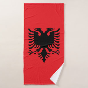 Albanian flag bath towel
