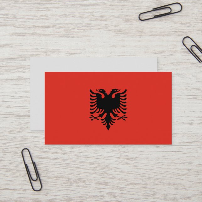 Albanian flag business card (Front/Back In Situ)