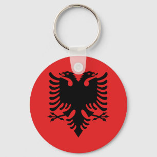 Albanian flag button key ring