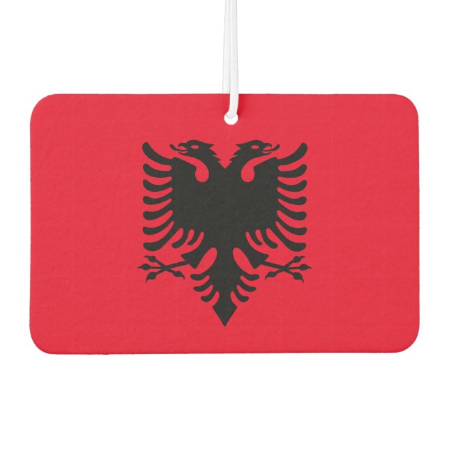 Albanian flag car air freshener (Front)