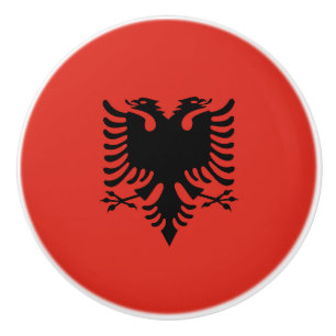 Albanian flag ceramic knob