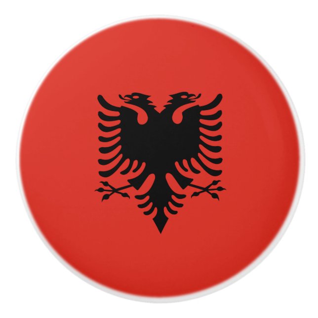 Albanian flag ceramic knob (Front)