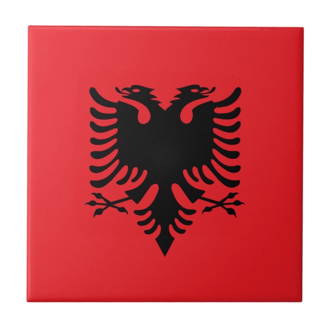 Albanian flag ceramic tile (Front)