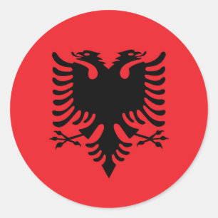Albanian flag classic round sticker