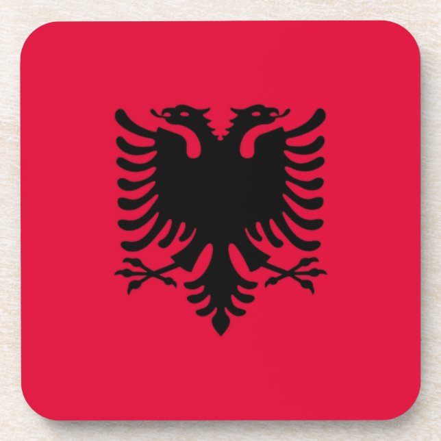 Albanian Flag Coaster (Front)