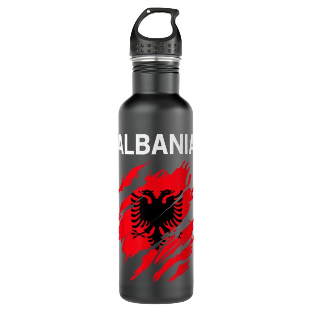 Albanian Flag Colours 710 Ml Water Bottle (Front)