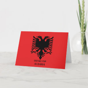 Albanian flag customisable horizontal card