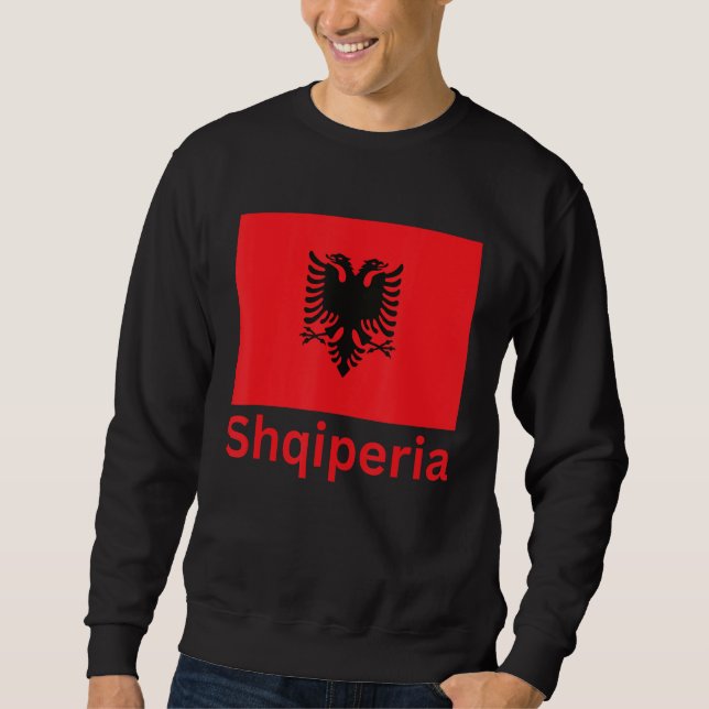 Albanian Flag Double Headed Eagle Albania Shqiperi Sweatshirt (Front)