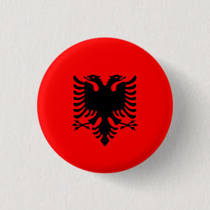 Albanian Flag, Flag of Albania 3 Cm Round Badge