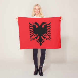 Albanian flag fleece blanket