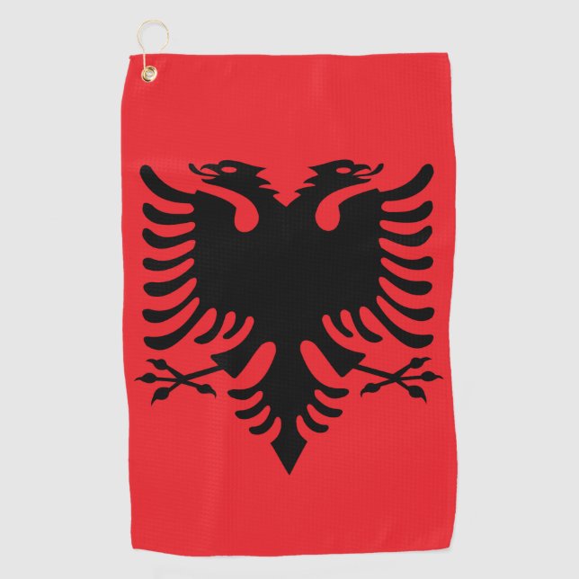 Albanian flag golf towel (Front)
