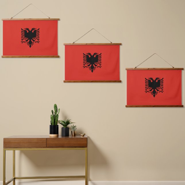 Albanian flag hanging tapestry (Asymmetrical)