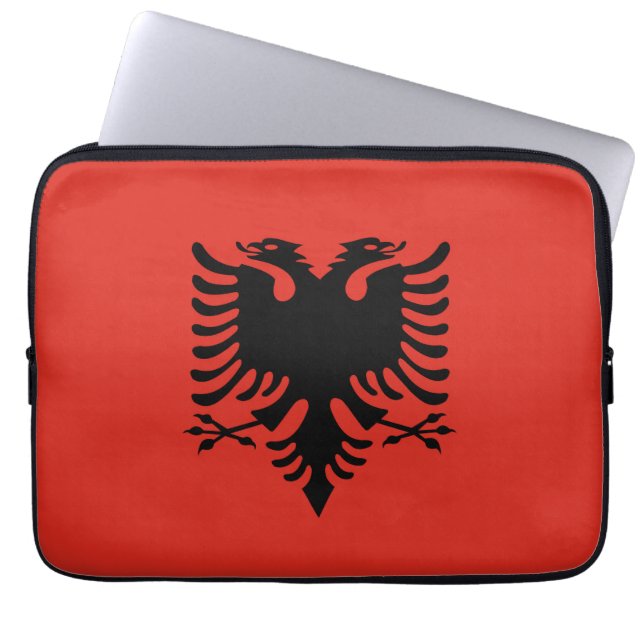 Albanian flag laptop sleeve (Front)