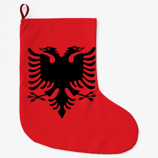 Albanian flag large christmas stocking (Front)