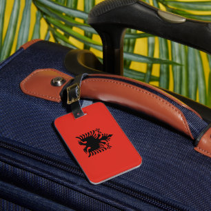 Albanian flag luggage tag