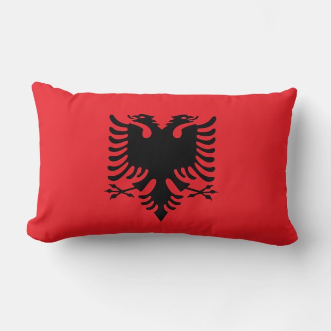 Albanian flag lumbar cushion (Front)