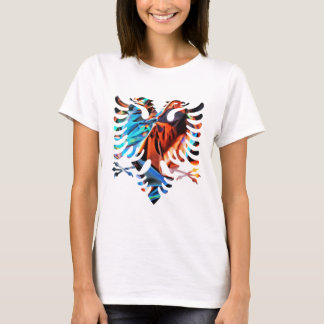 Albanian Flag Metallic Colorful T-shirt for Women