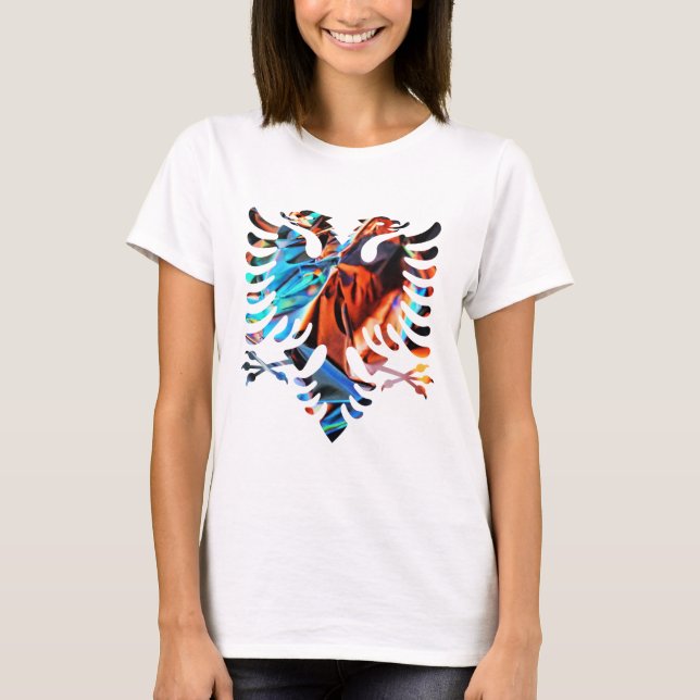 Albanian Flag Metallic Colorful T-shirt for Women (Front)