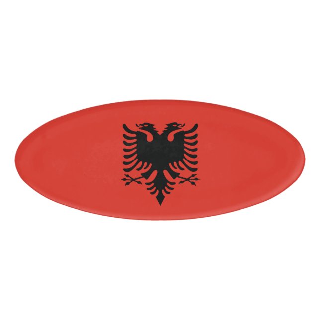 Albanian flag name tag (Front)