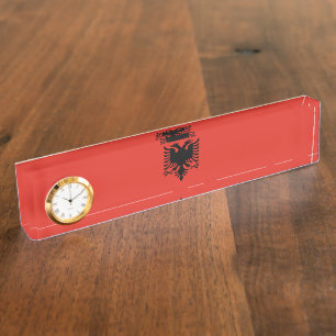 Albanian flag nameplate