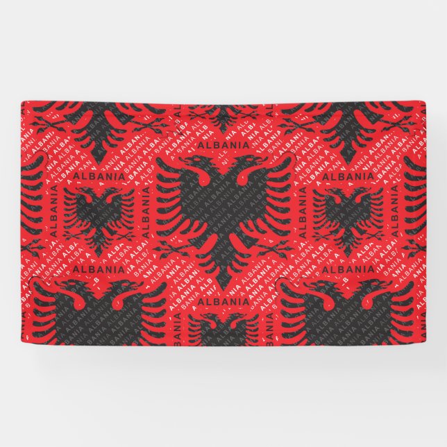 Albanian flag pattern 2 banner (Horizontal)