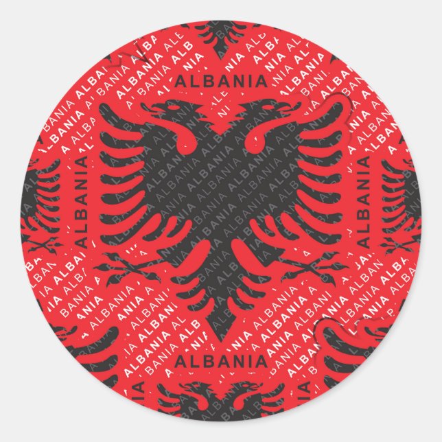 Albanian flag pattern 2 classic round sticker (Front)