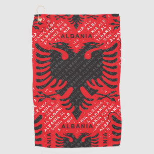 Albanian flag pattern 2 golf towel