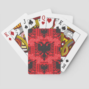 Albanian flag pattern 2 playing cards