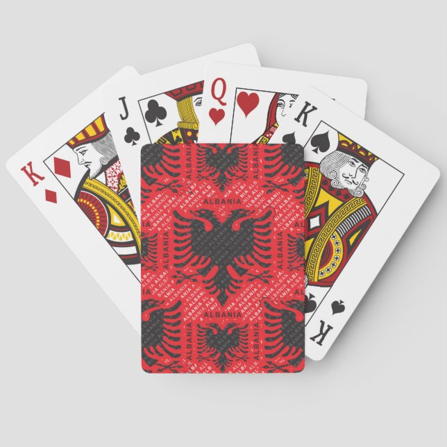 Albanian flag pattern 2 playing cards (Back)