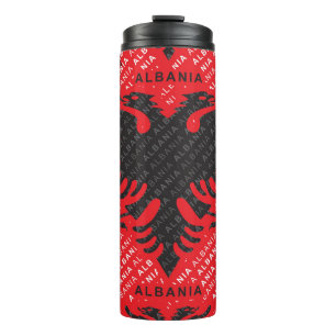 Albanian flag pattern 2 thermal tumbler