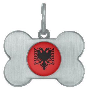 Albanian Flag Pet Tag