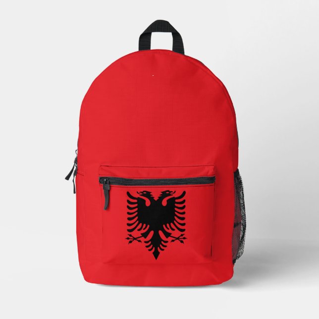 Albanian flag printed backpack (Front)