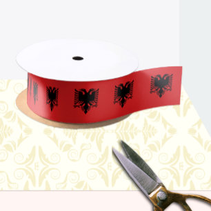 Albanian Flag ribbon, Albania fashion /sports Satin Ribbon
