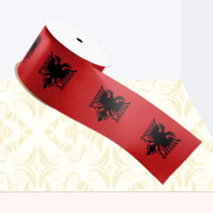 Albanian Flag ribbon, Albania patriots /sports Grosgrain Ribbon