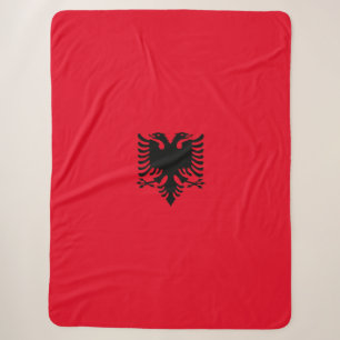 Albanian flag sherpa blanket