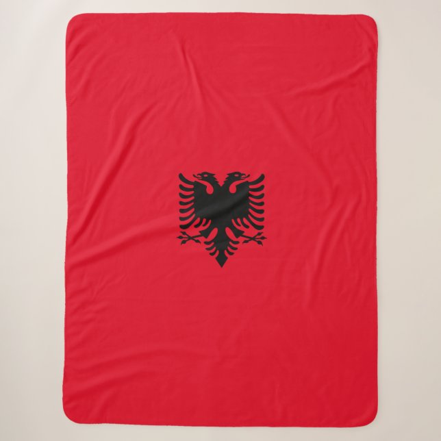 Albanian flag sherpa blanket (Front)