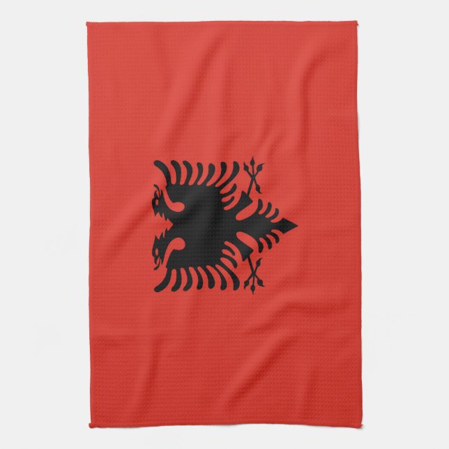 Albanian flag tea towel (Vertical)