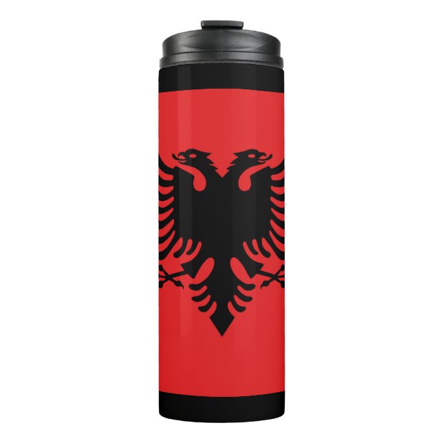 Albanian flag thermal tumbler (Front)