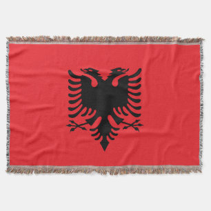 Albanian flag throw blanket