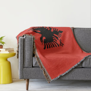 Albanian flag throw blanket