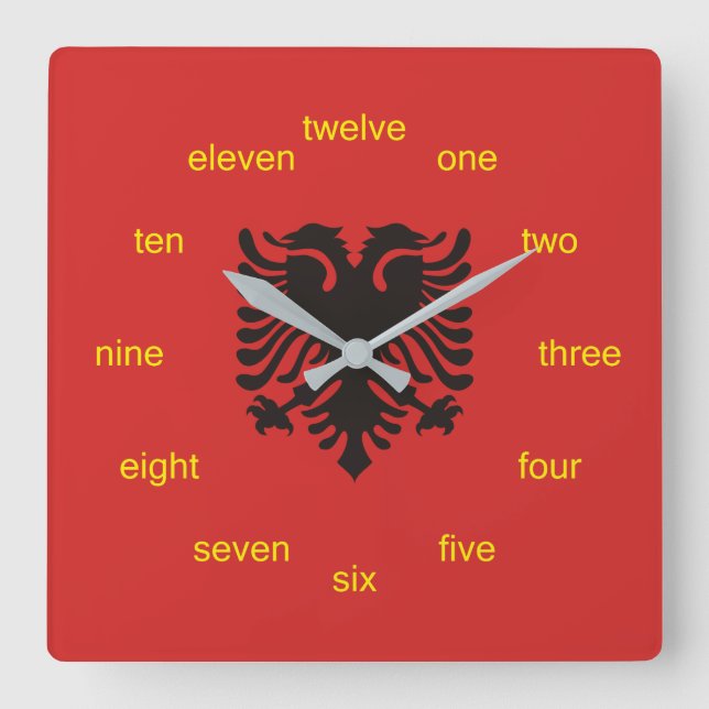Albanian Flag Totally Square Wall Clock (Front)