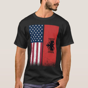 Albanian Flag  USA And Albania Flags Proud Albania T-Shirt