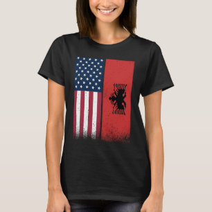 Albanian Flag  USA And Albania Flags Proud Albania T-Shirt
