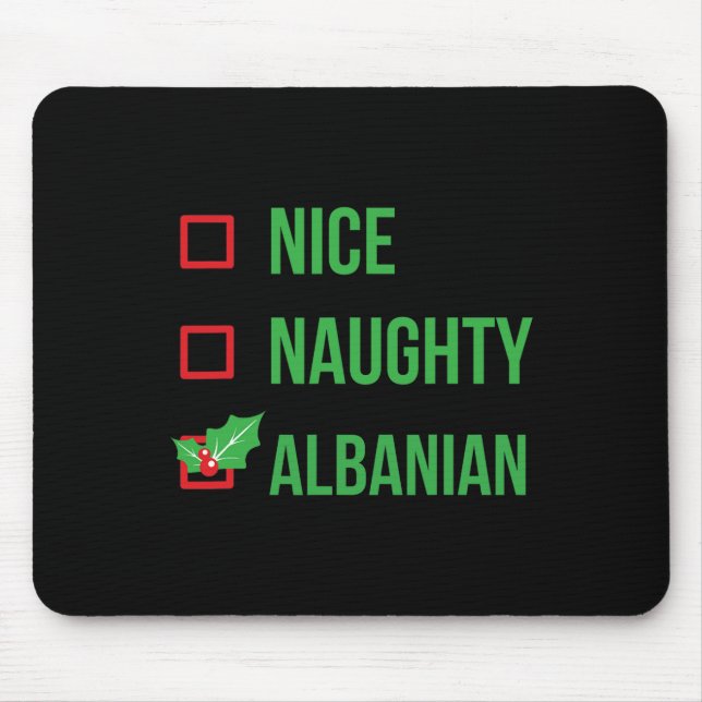 Albanian Funny Albania Pajama Christmas 1  Mouse Pad (Front)