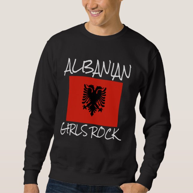 Albanian Girls Rock Proud To Be Albanian Eagle Alb Sweatshirt (Front)