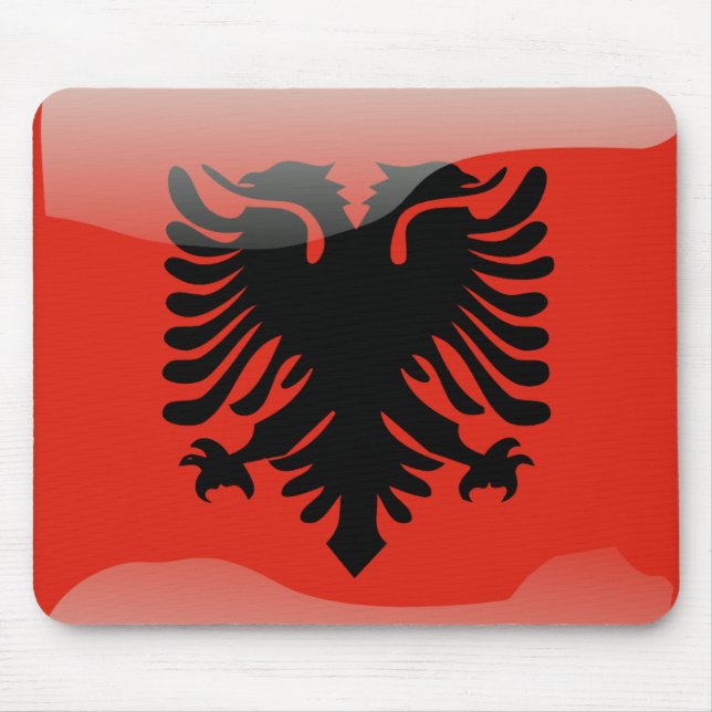 Albanian glossy flag mouse pad (Front)