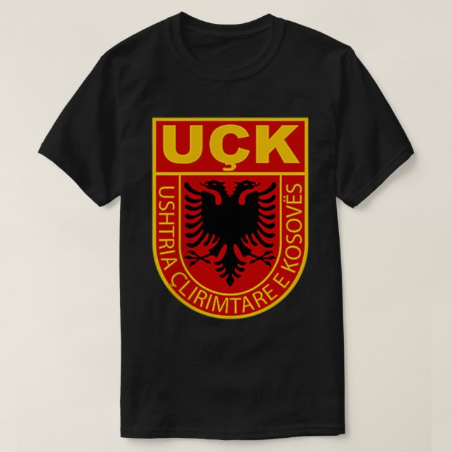 albanian kosovo army  uck uqk patriot T-Shirt (Design Front)