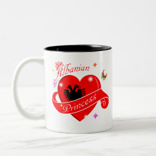Albanian Love princess gift Two-Tone Coffee Mug