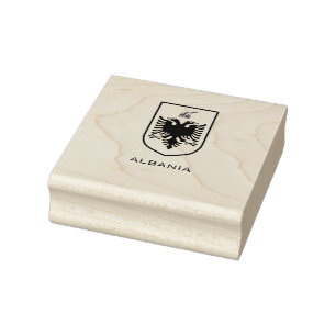 Albanian National Coat of Arms Heritage Ink Rubber Stamp