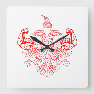 Albanian Power Square Wall Clock